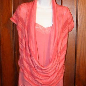 Short Sleeve Coral Cardigan Perfect for Spring!